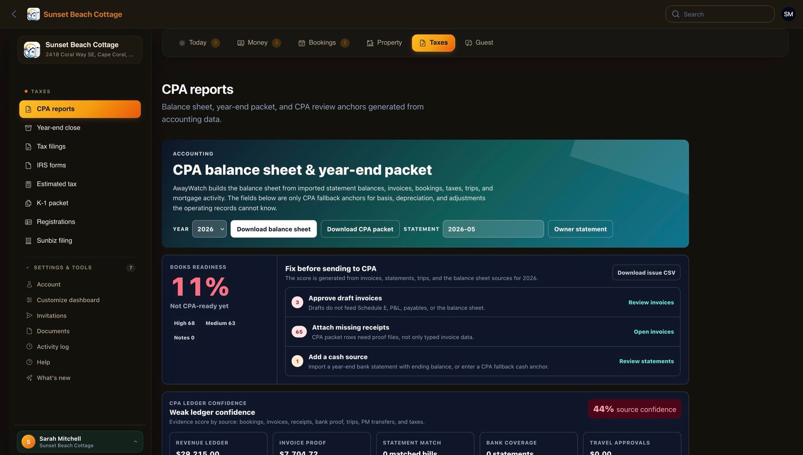 CPA readiness and tax exports