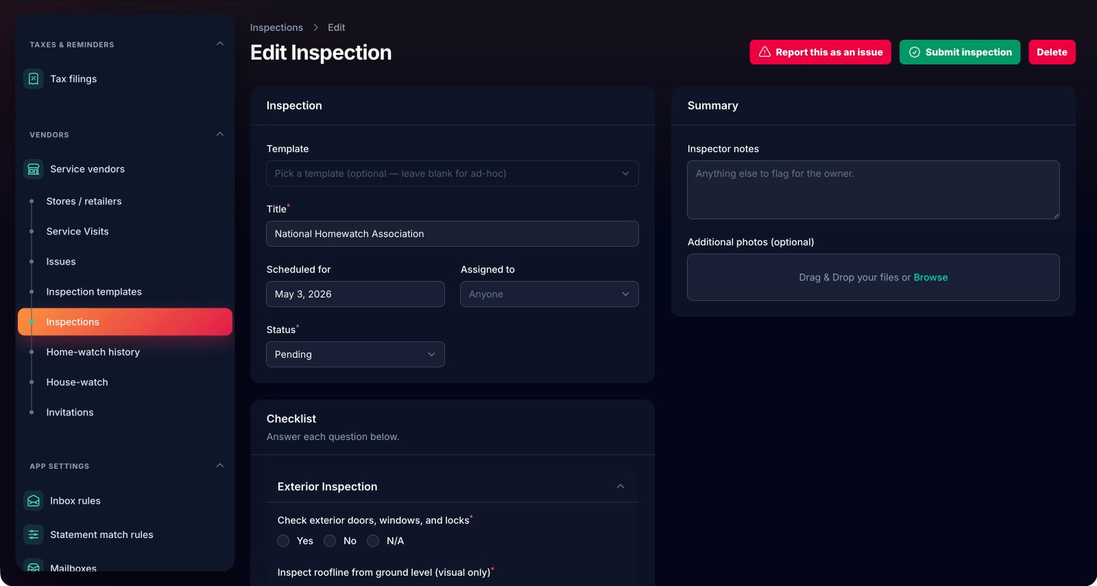 Templated walkthrough