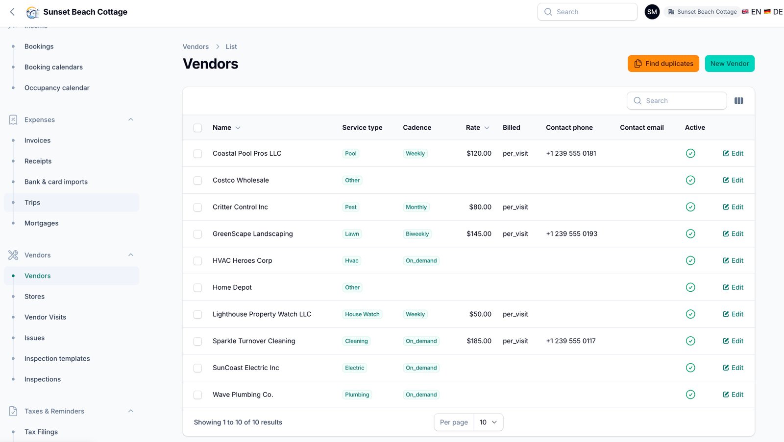 Vendors
